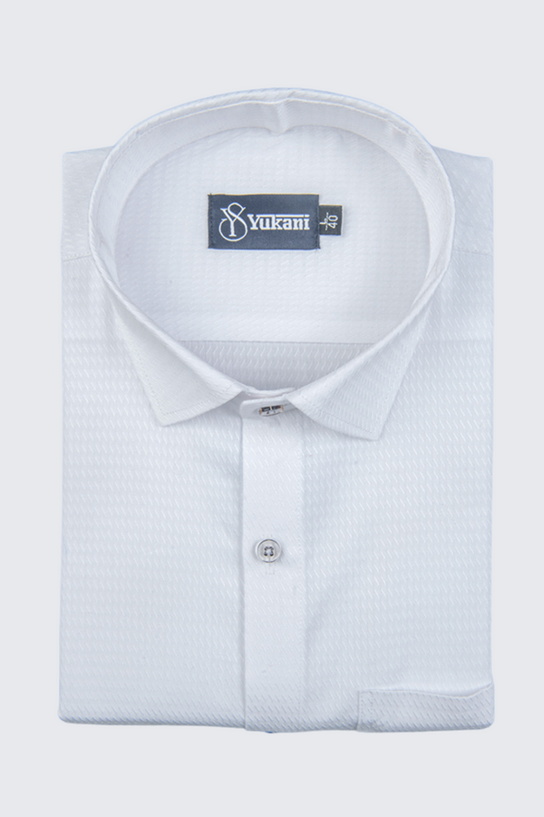 Cluster White Colour Cotton Shirts For Men