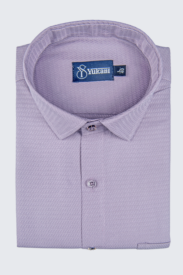 Cluster Lavender Colour Cotton Shirts For Men