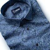 Sky blue pathan print cotton shirts