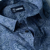 Sky blue pathan print cotton shirts