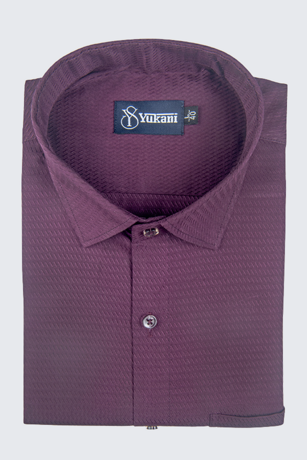 Cluster Wine Colour Cotton Shirts For Men