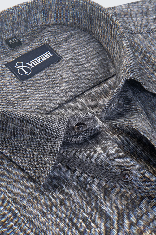 Linen Dark Grey Colour Shirts for Men