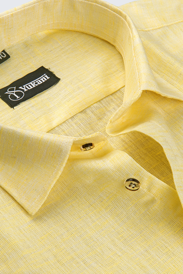 Linen Light Lemon with White Shade Shirts for Men