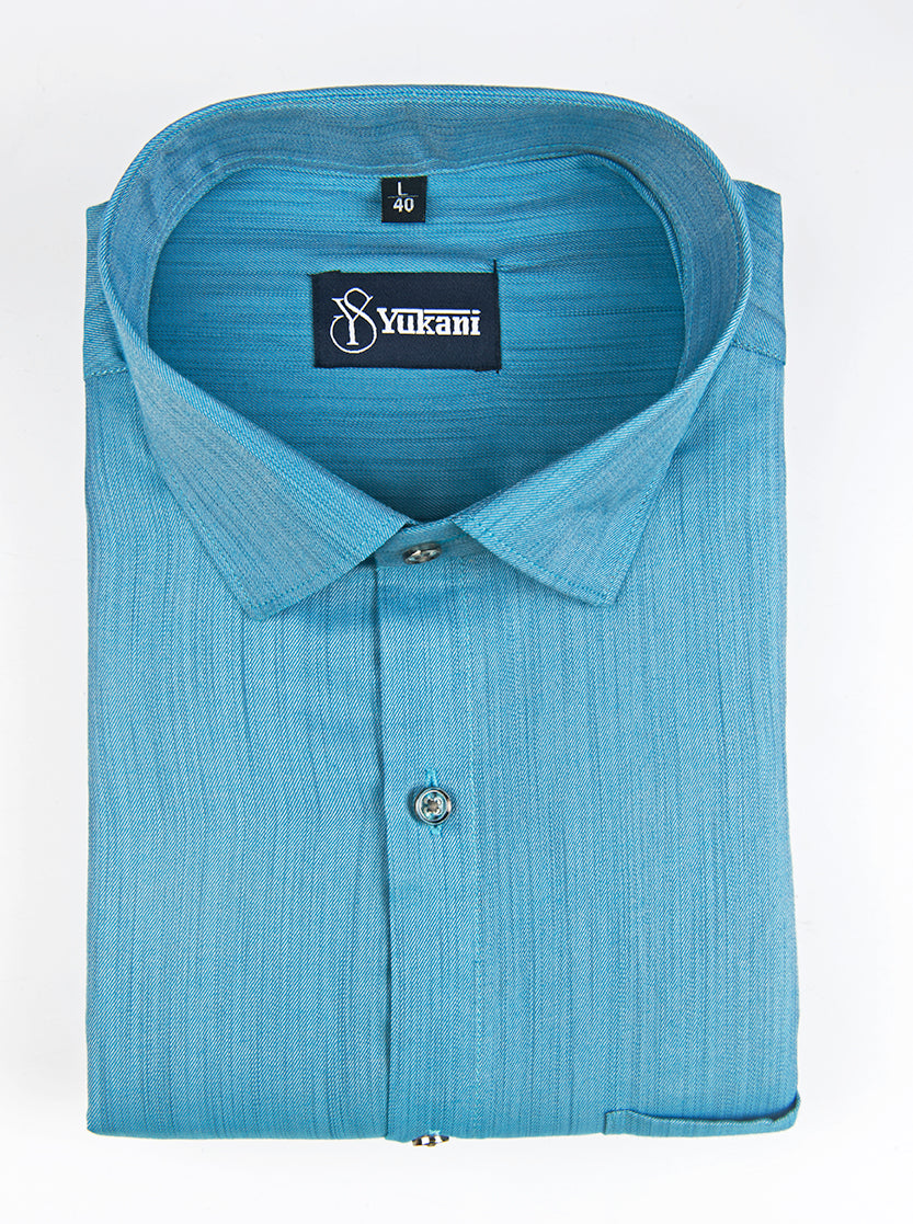 Blue colour solid pure cotton shirts