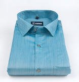 Blue colour solid pure cotton shirts