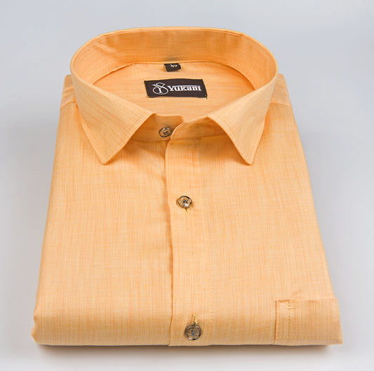 Mango colour solid pure cotton shirts