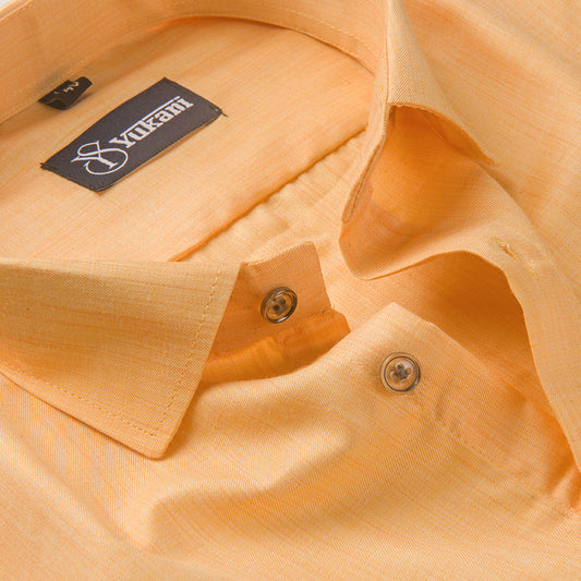 Mango colour solid pure cotton shirts