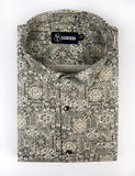 Melbourne Pista Green With Cream Digital Print Cotton Shirts for Men