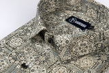 Melbourne Pista Green With Cream Digital Print Cotton Shirts for Men