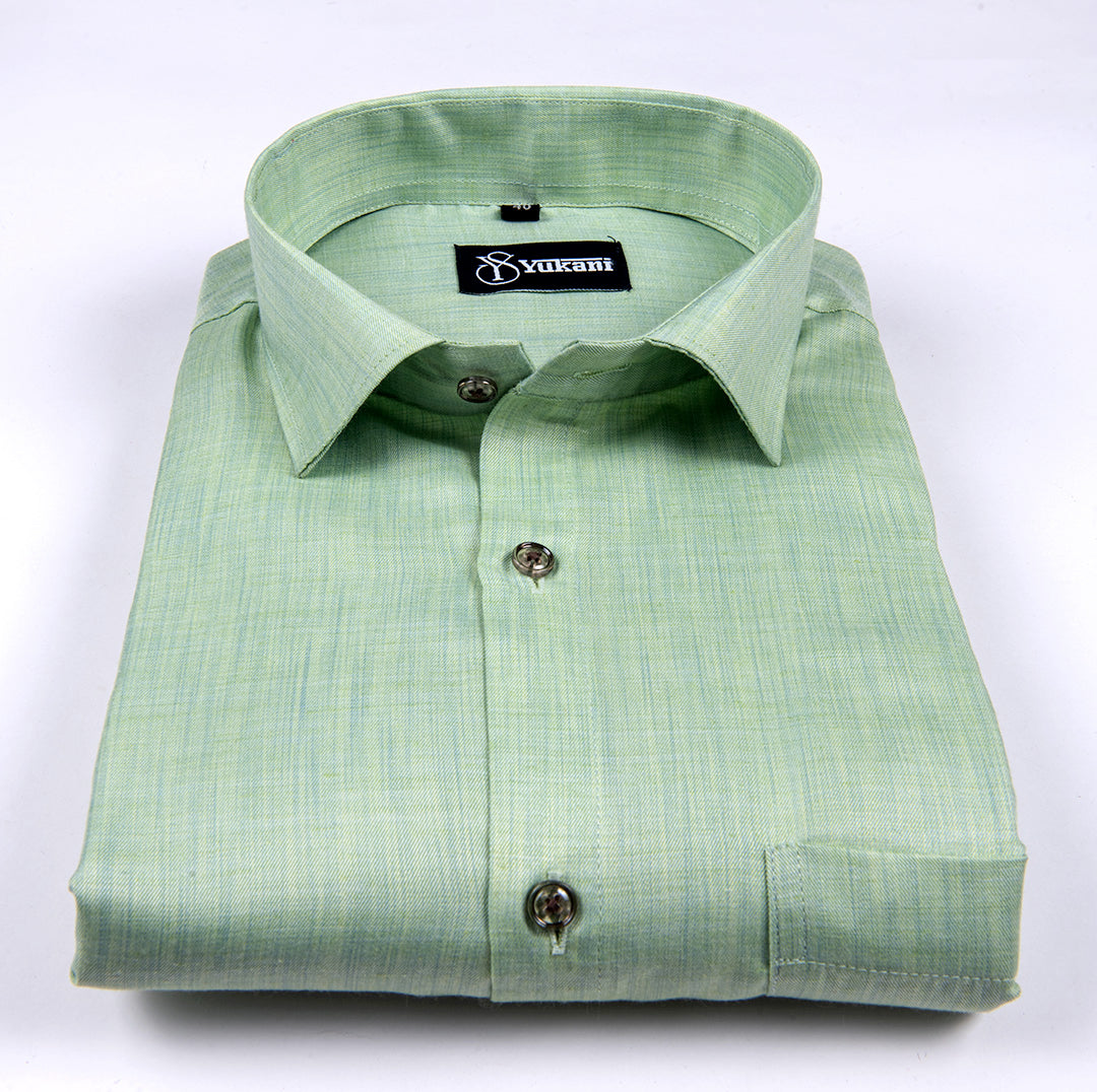 Pista green solid pure cotton shirts