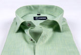 Pista green solid pure cotton shirts