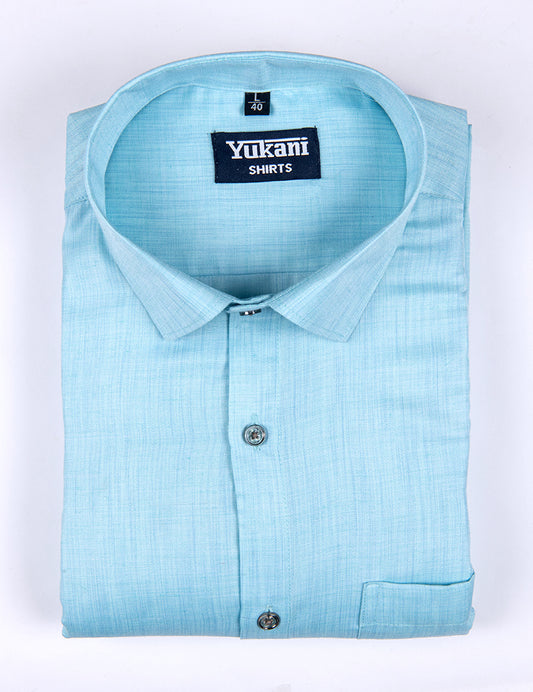 Light sky blue colour solid pure cotton shirts