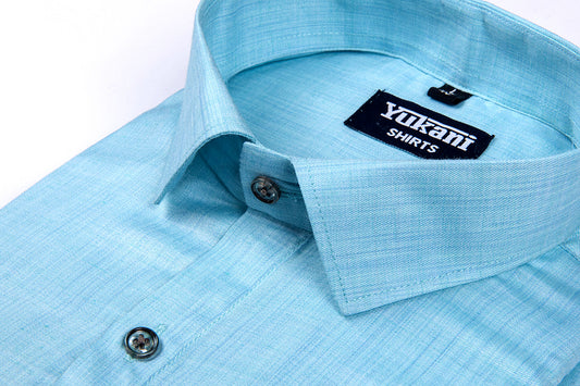 Light sky blue colour solid pure cotton shirts