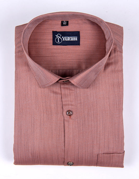 Brown colour solid pure cotton shirts