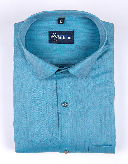 Blue colour solid pure cotton shirts