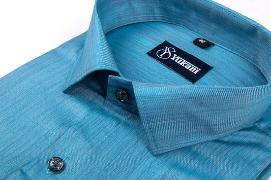 Blue colour solid pure cotton shirts