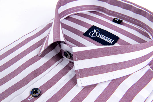 White with pink lining cotton shirts