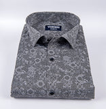 Nebula dark grey with white printed cotton shirts