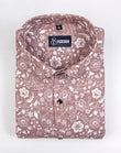 Linen Marrun with white flower luxury printed Shirts