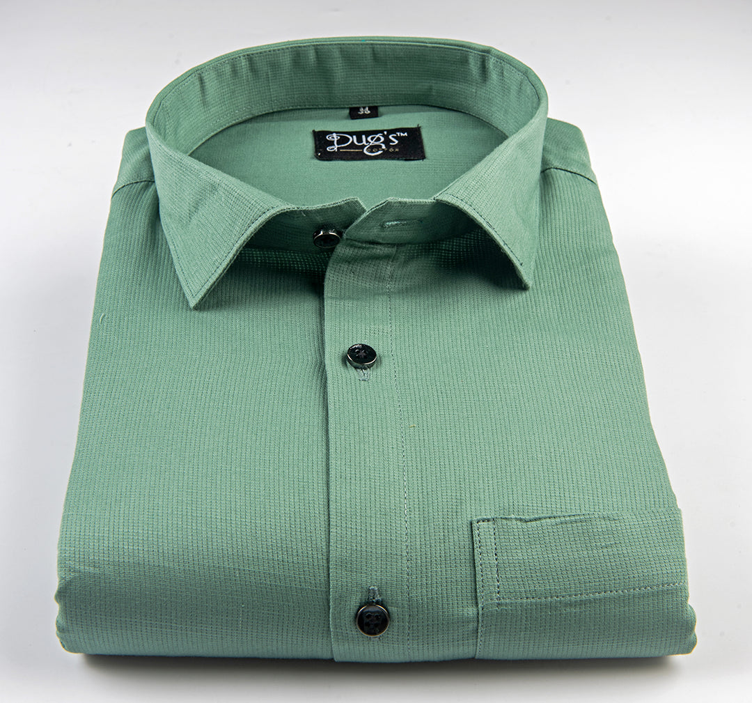 Dugs Sea Green Dobby Cotton Shirt