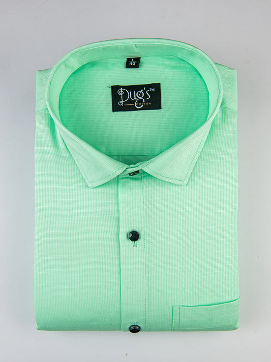 Dugs Light Pista Green Dobby Cotton Shirts