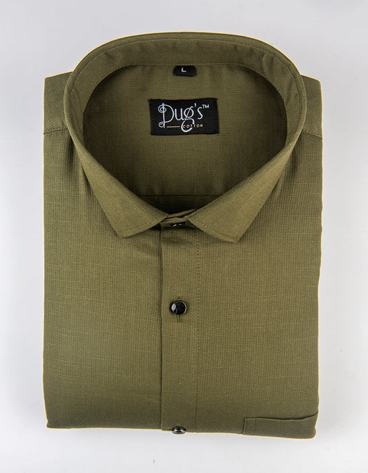 Dugs Mehendi Dobby Cotton Shirt