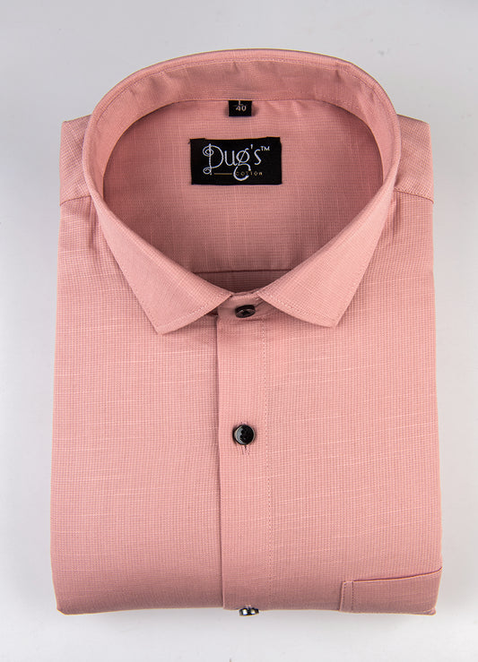 Dugs Light Pink Dobby Cotton Shirt