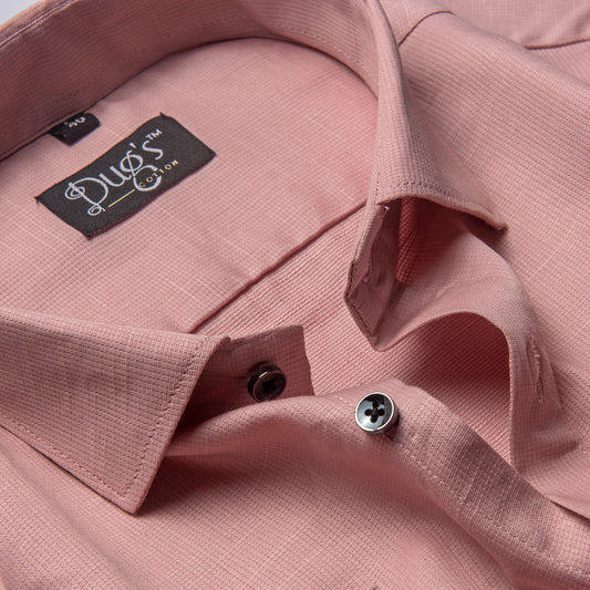 Dugs Light Pink Dobby Cotton Shirt