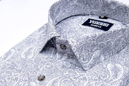 Gray Colour pathan luxury printed cotton shirts