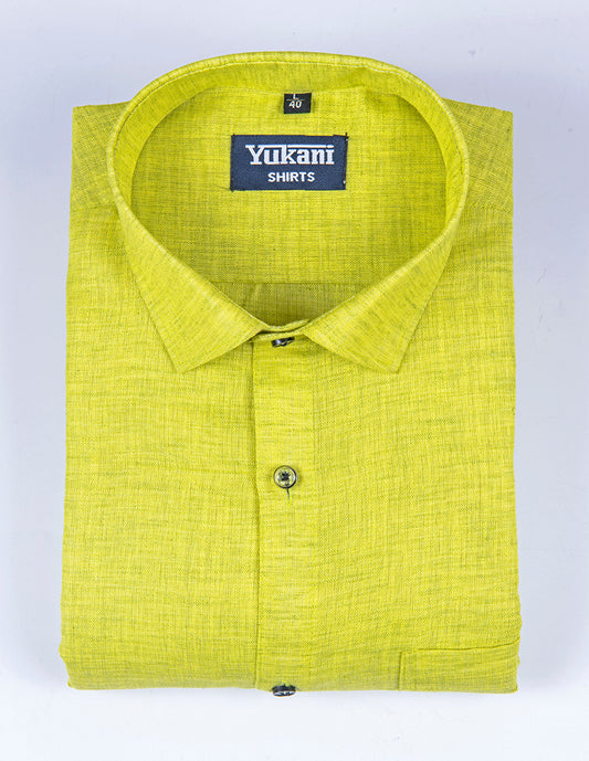 Parrat green colour doul tone linen shirts