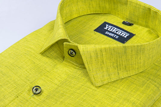 Parrat green colour doul tone linen shirts