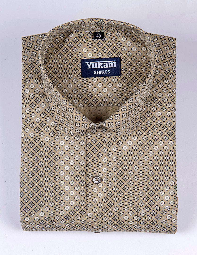 Fone colour with small flower print heavy cotton shirts – Yukani Shirts