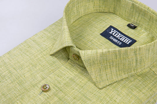 Vilaychi green doul tone linen cotton shirts