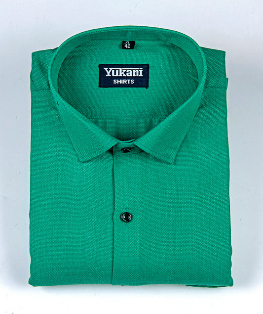 Rama Green Dooby Structure Cotton Shirts