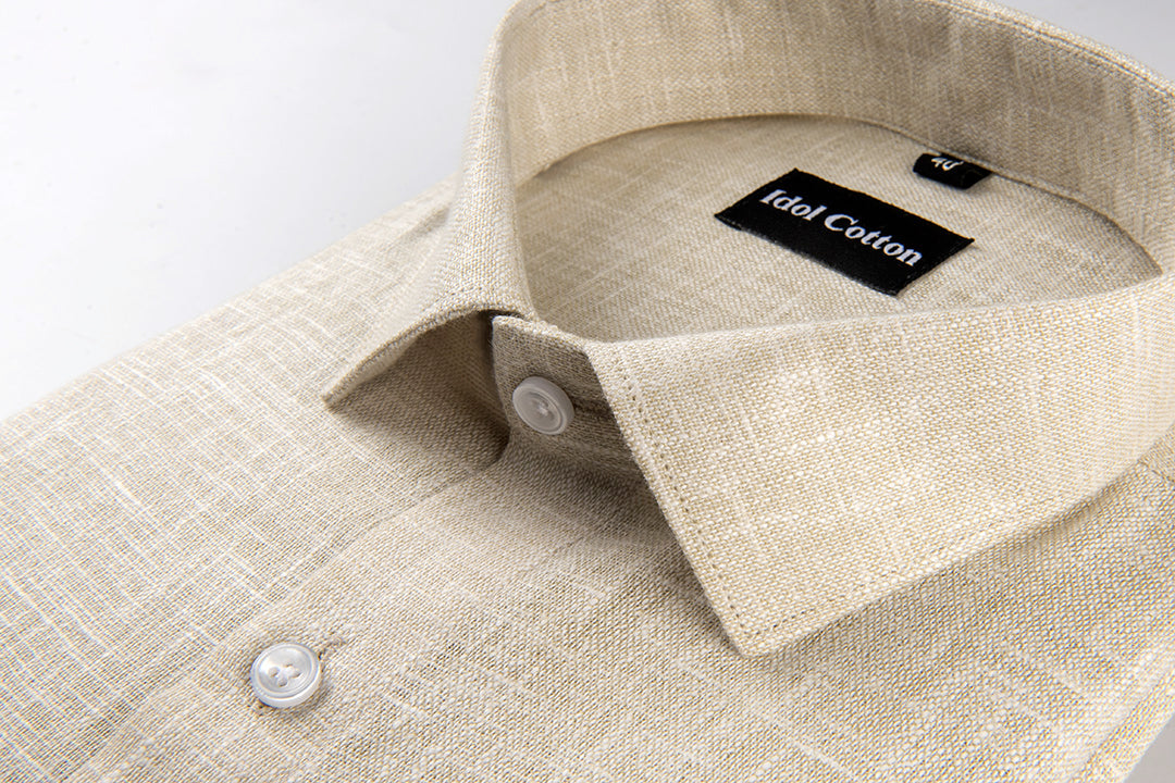 Cream Colour white Thred Linen Shirts