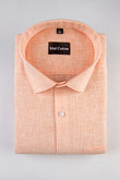 Dark Peach with White Thred Linen Shirts