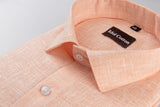 Dark Peach with White Thred Linen Shirts