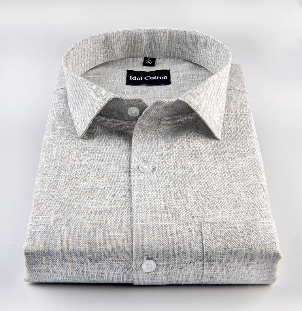 Gray Colour with White Thred Linen Shirts