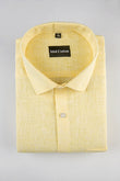 Yellow Colour with White Thred Linen Shirts