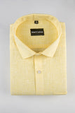 Yellow Colour with White Thred Linen Shirts