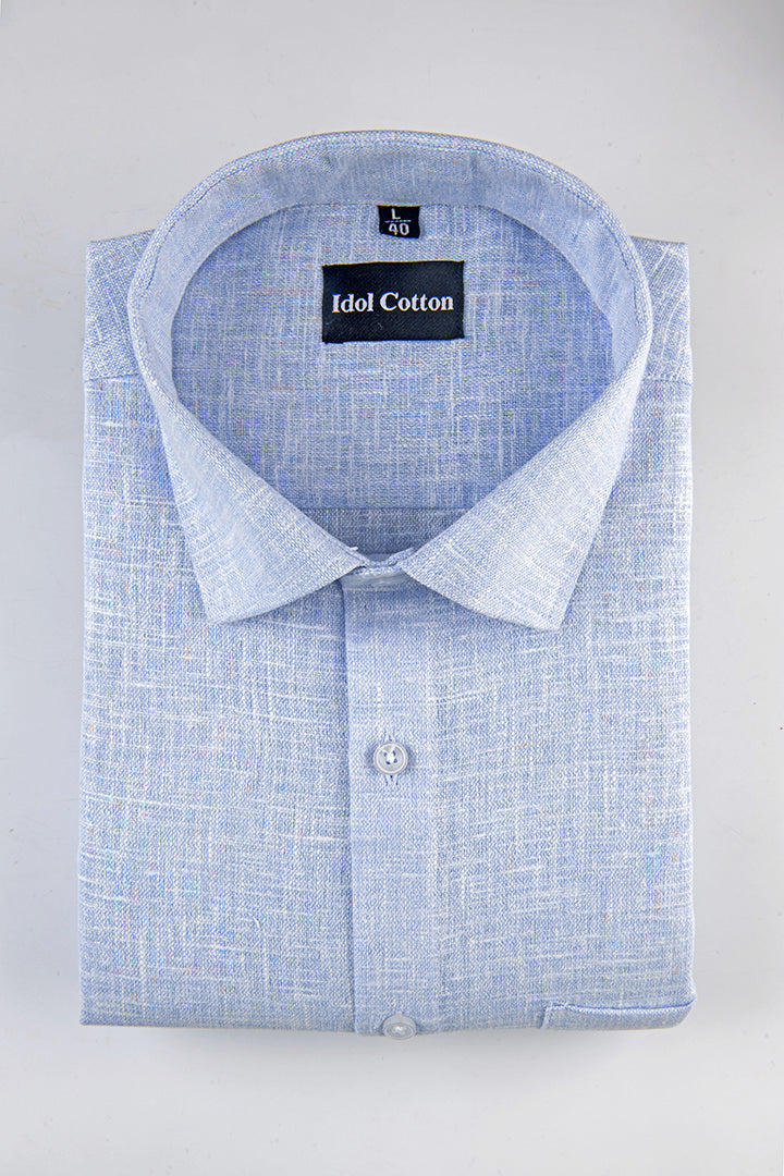 Sky Blue with White Thred Linen Shirts