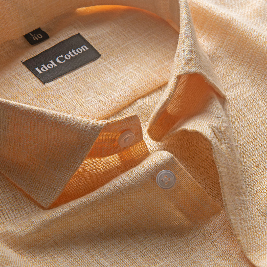 Light Peach with White Thred Linen Shirts