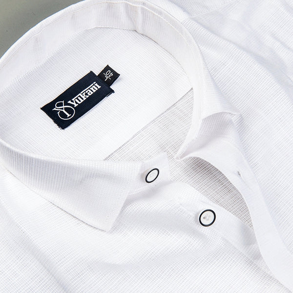 Italian Linen Structure White  Shirts for Men