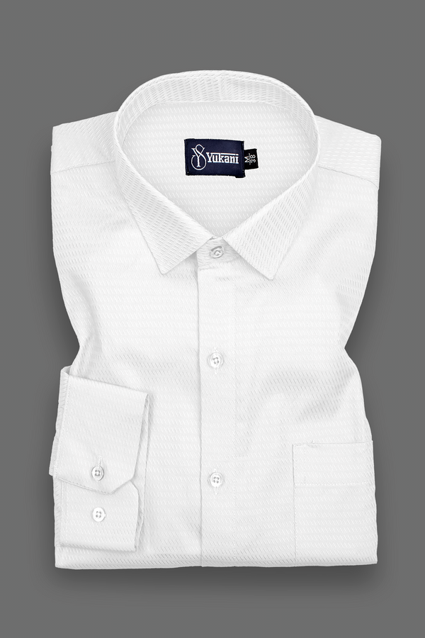 Cluster White Colour Cotton Shirts For Men